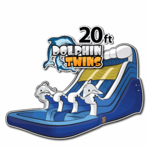20 ft Dolphin water slide inflatable Double Lane (Also Available in 16 ft) Water Slide Rental - Buckeye, AZ